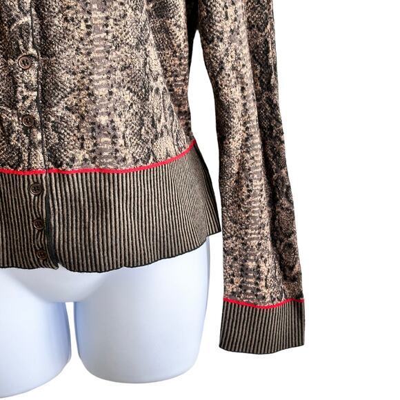 Anthropologie AldoMartins 12 Cardigan Sweater Wool Blend‎ Snakeskin print - Picture 6 of 12